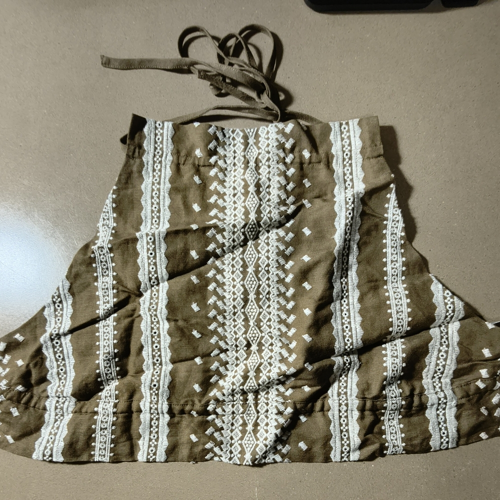 Shona Joy Striped Brown and White Halter Top - Picture 4 of 7
